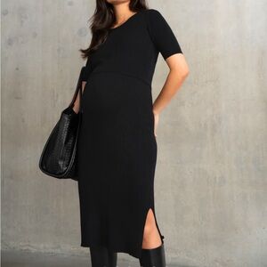 Casual 2 piece Black Maternity and nursing Dress